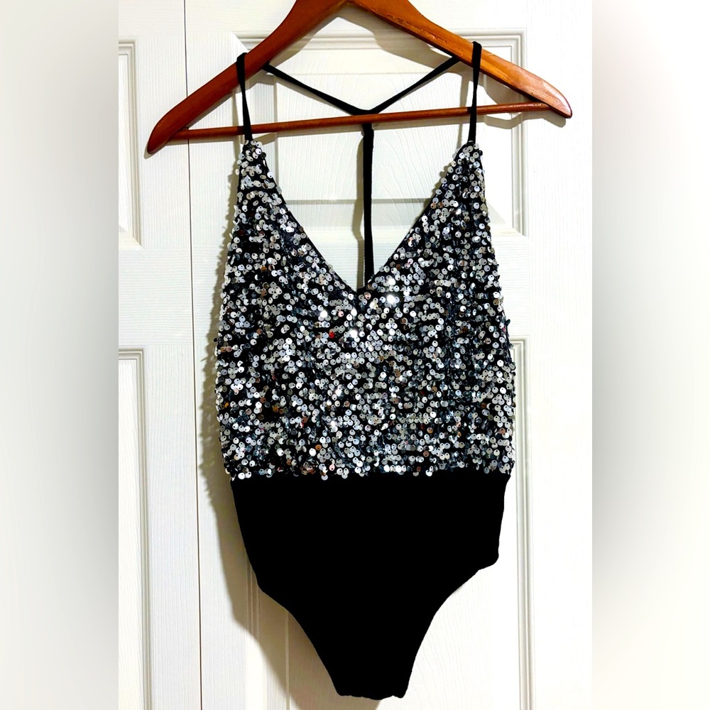 Backless Sequin Bodysuit
